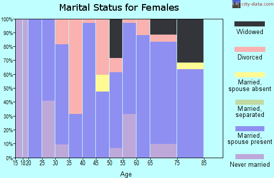 Zip code 61272 marital status for females