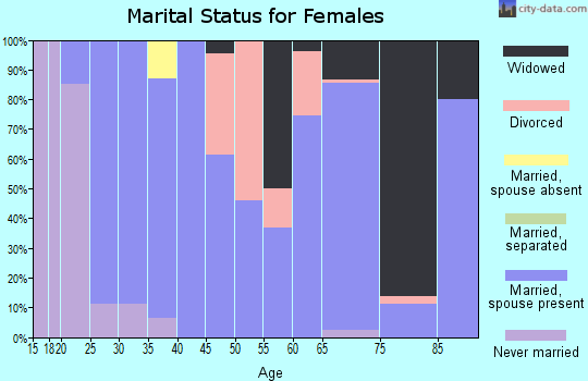 Zip code 61375 marital status for females