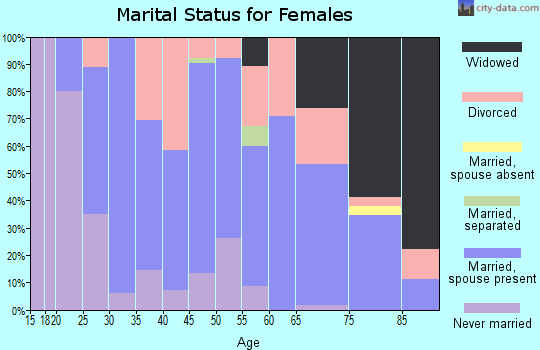 Zip code 61501 marital status for females