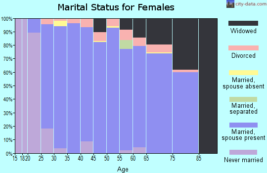 Zip code 61525 marital status for females