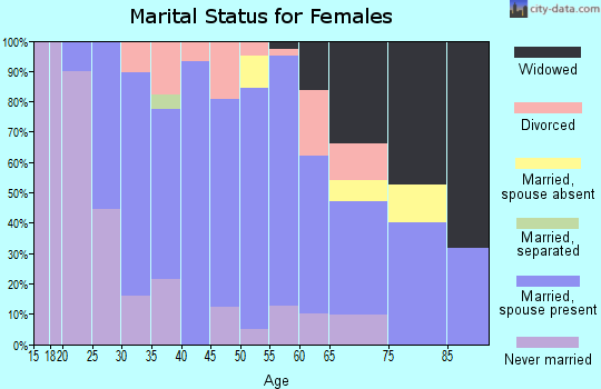 Zip code 61531 marital status for females