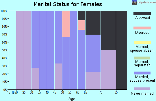 Zip code 61535 marital status for females