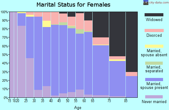 Zip code 61704 marital status for females