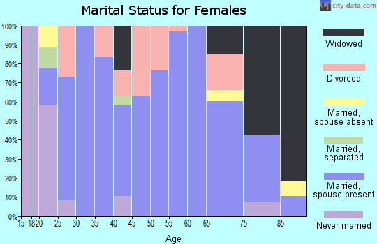 Zip code 61728 marital status for females