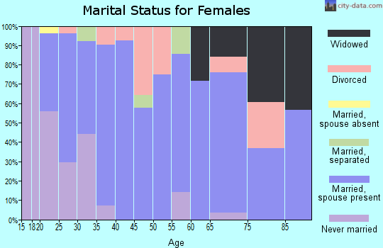 Zip code 61741 marital status for females