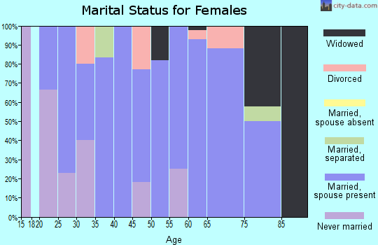 Zip code 61863 marital status for females