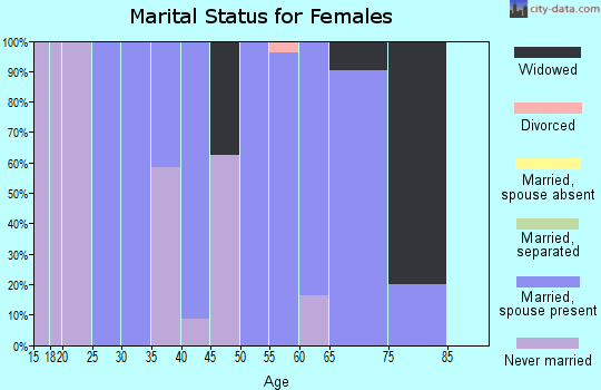 Zip code 62006 marital status for females