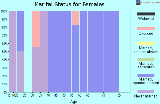 Zip code 62050 marital status for females