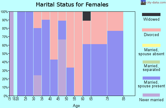 Zip code 62081 marital status for females