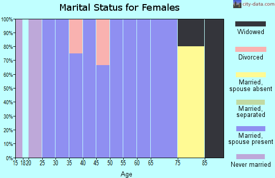 Zip code 62085 marital status for females