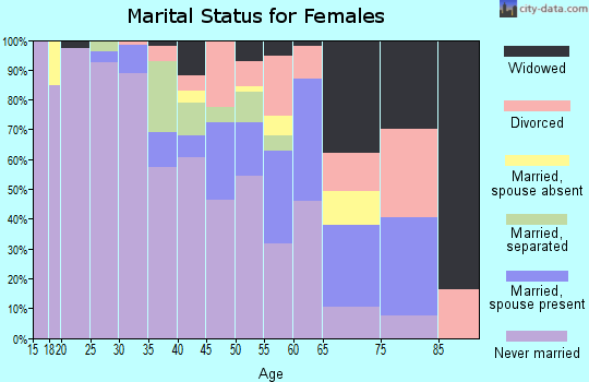 Zip code 62204 marital status for females