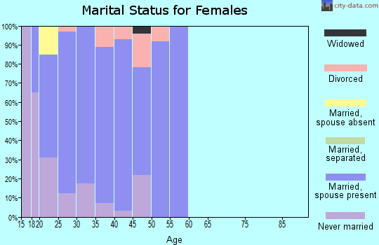Zip code 62225 marital status for females