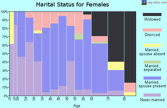 Zip code 62312 marital status for females