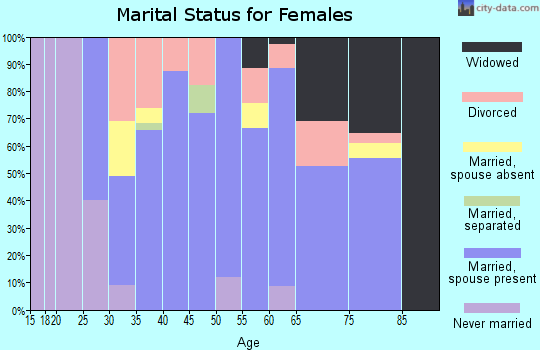 Zip code 62510 marital status for females