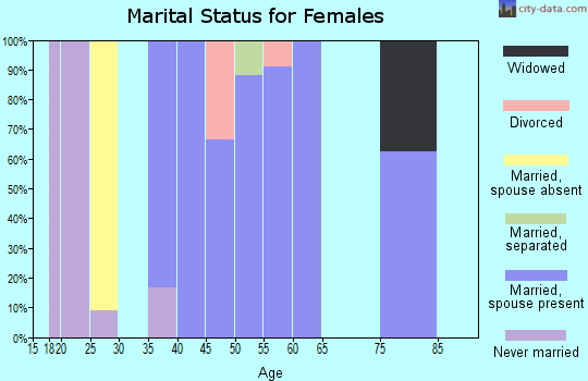 Zip code 62512 marital status for females