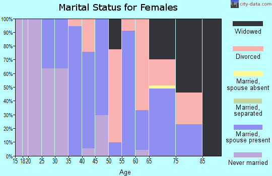 Zip code 62515 marital status for females