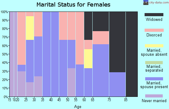 Zip code 62517 marital status for females