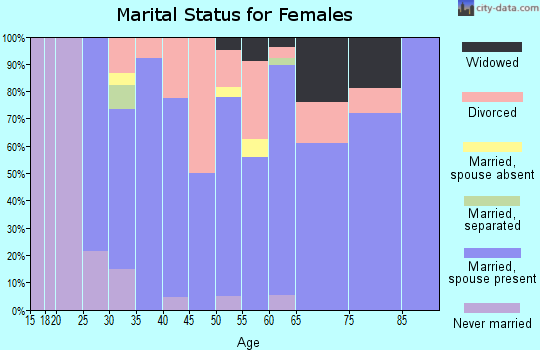 Zip code 62531 marital status for females