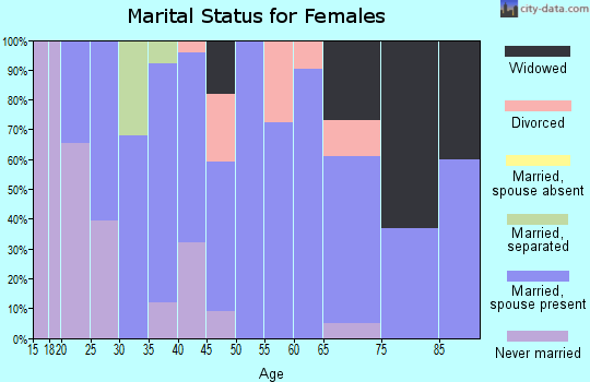 Zip code 62534 marital status for females