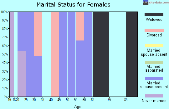 Zip code 62536 marital status for females