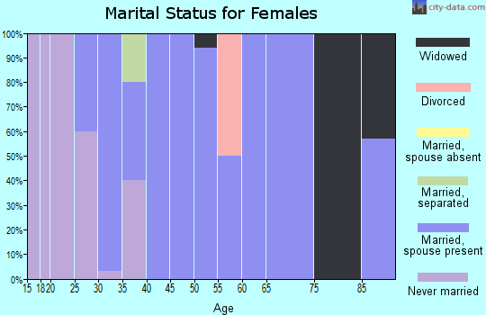 Zip code 62555 marital status for females