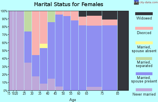 Zip code 62621 marital status for females