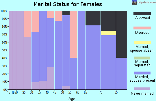 Zip code 62633 marital status for females