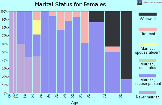 Zip code 62638 marital status for females