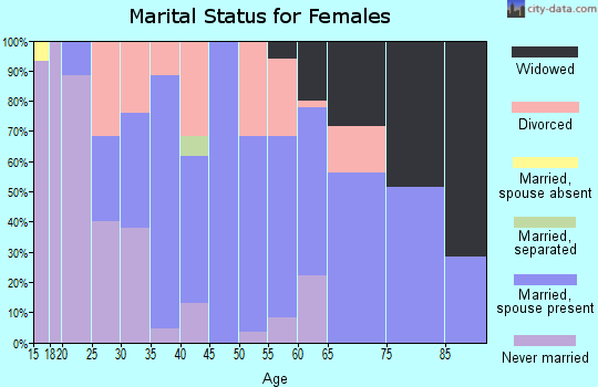 Zip code 62642 marital status for females