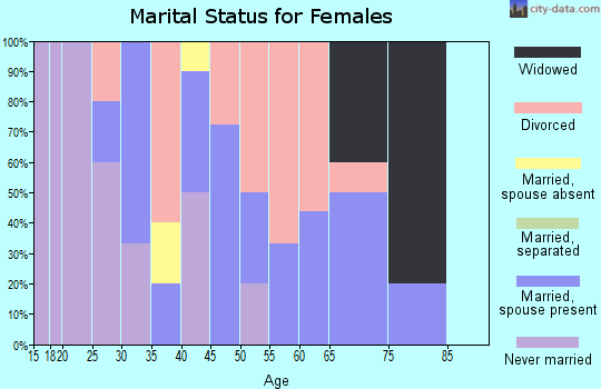 Zip code 62672 marital status for females