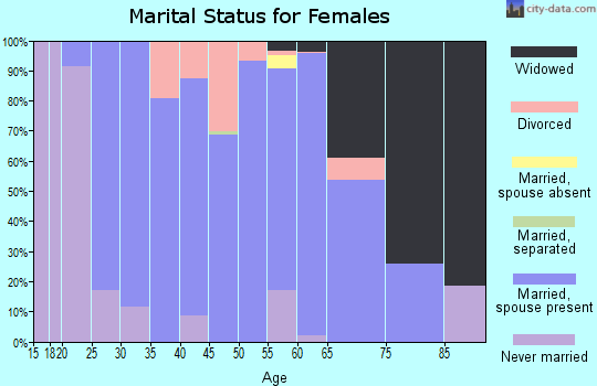 Zip code 62684 marital status for females