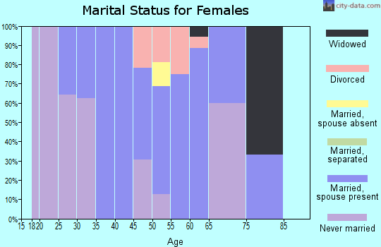 Zip code 62689 marital status for females
