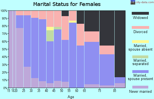 Zip code 62691 marital status for females