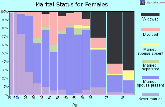 Zip code 62881 marital status for females
