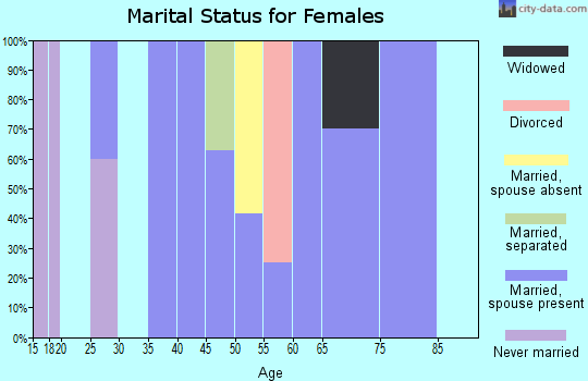 Zip code 63030 marital status for females