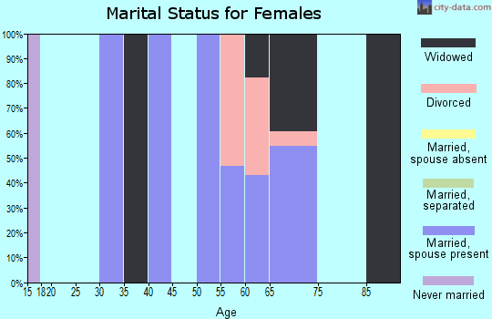 Zip code 63036 marital status for females