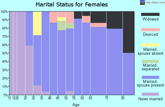 Zip code 63038 marital status for females