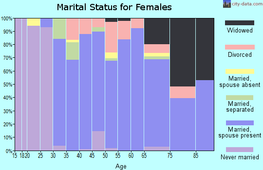 Zip code 63040 marital status for females