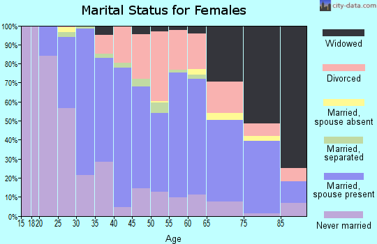 Zip code 63043 marital status for females