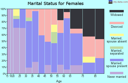 Zip code 63070 marital status for females