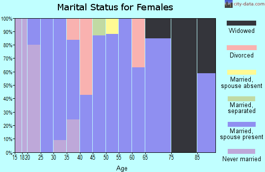 Zip code 63072 marital status for females