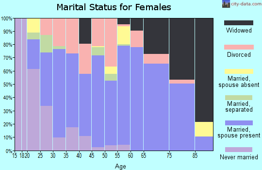 Zip code 63077 marital status for females