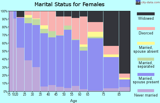 Zip code 63080 marital status for females