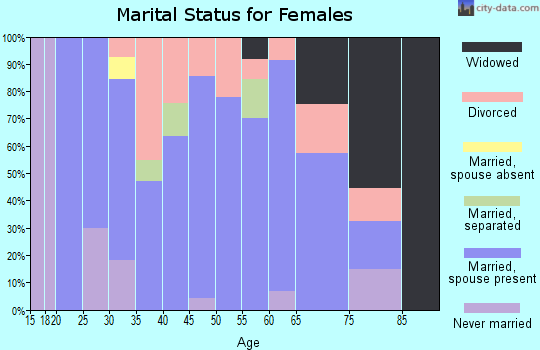 Zip code 63089 marital status for females