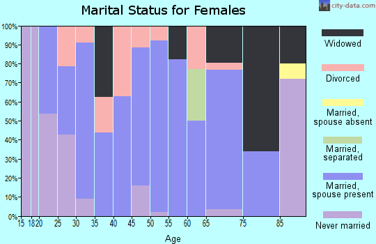 Zip code 63091 marital status for females