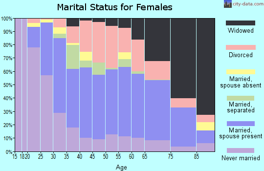 Zip code 63125 marital status for females