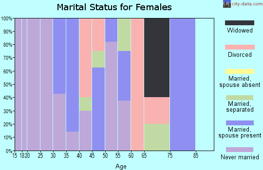 Zip code 63140 marital status for females