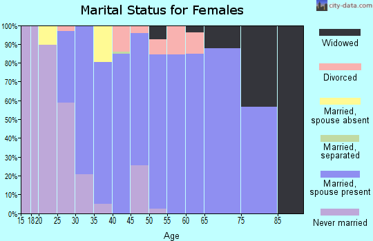 Zip code 63341 marital status for females