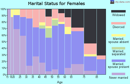 Zip code 63343 marital status for females