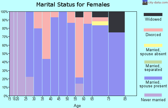 Zip code 63350 marital status for females